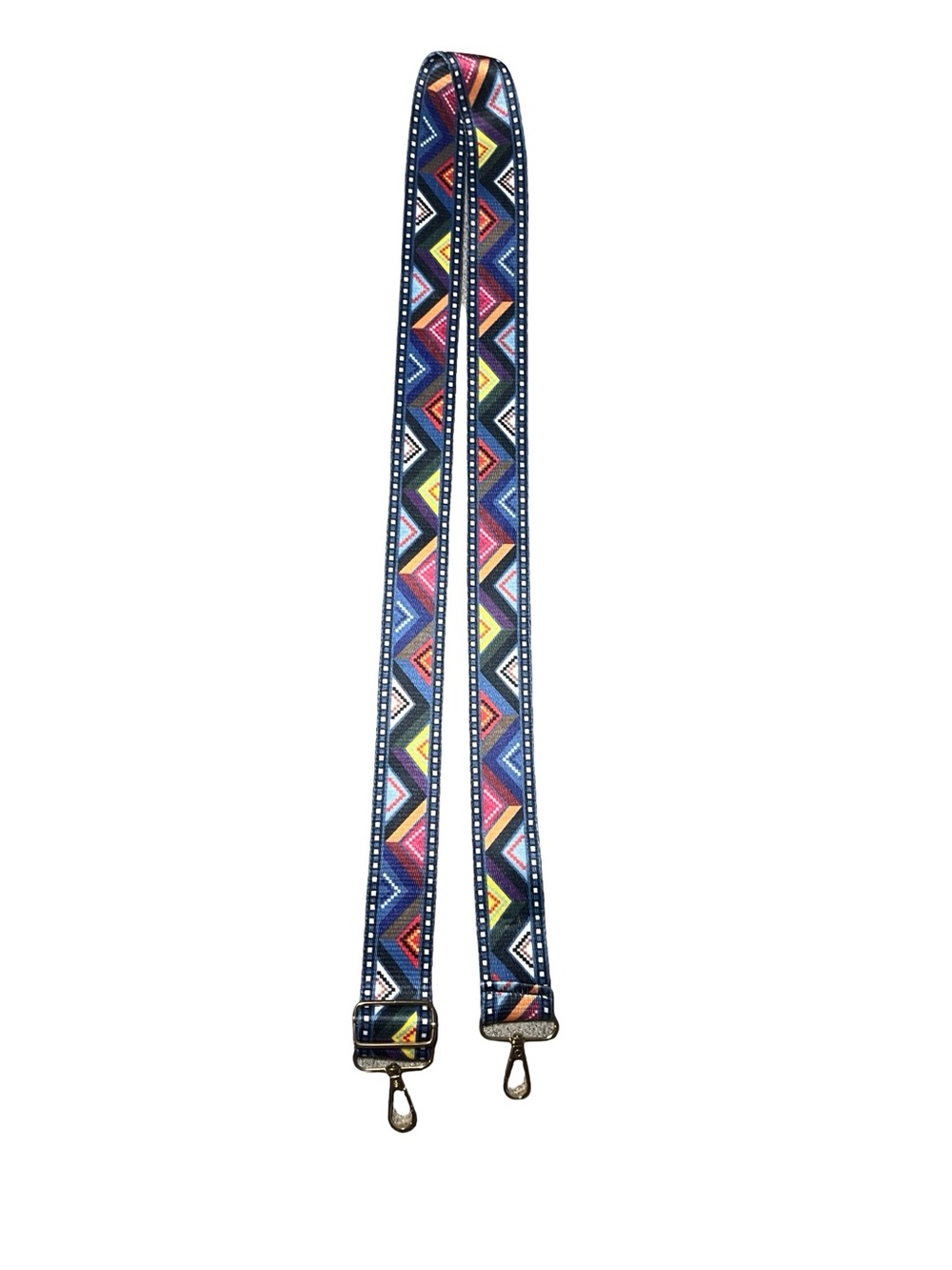 Adjustable Boho Purse Strap | Colorful Geometric Webbed Shoulder Bag Strap